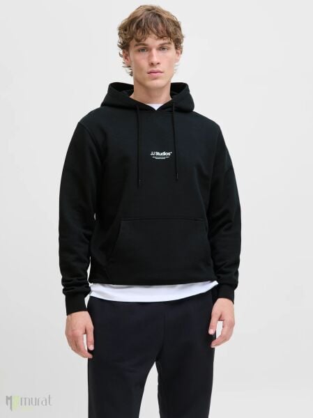 Jack & Jones Jjesoho Siyah Kapuşonlu Sweat