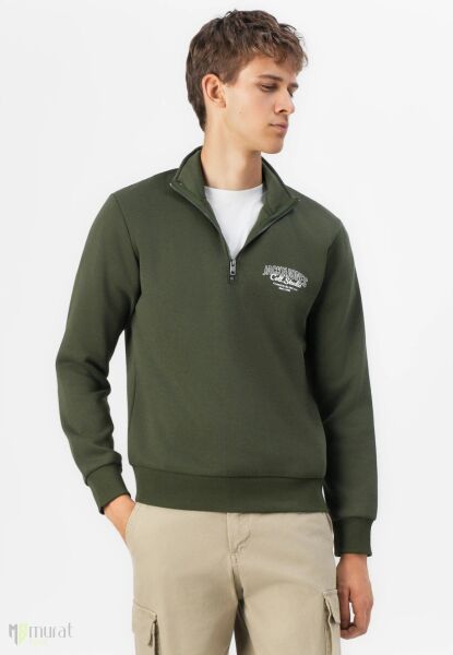 Jack & Jones Jjmakoto Yeşil Dik Yaka Sweat