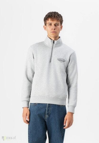 Jack & Jones Jjmakoto Gri Dik Yaka Sweat