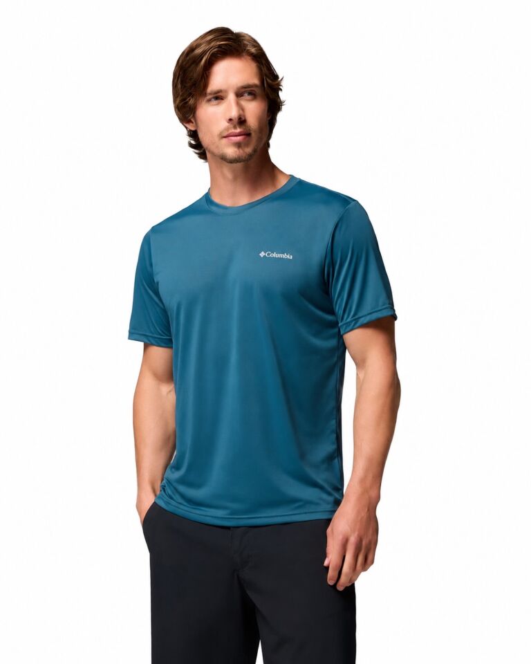 Columbia Hike Crew Erkek Teknik T-Shirt Mavi