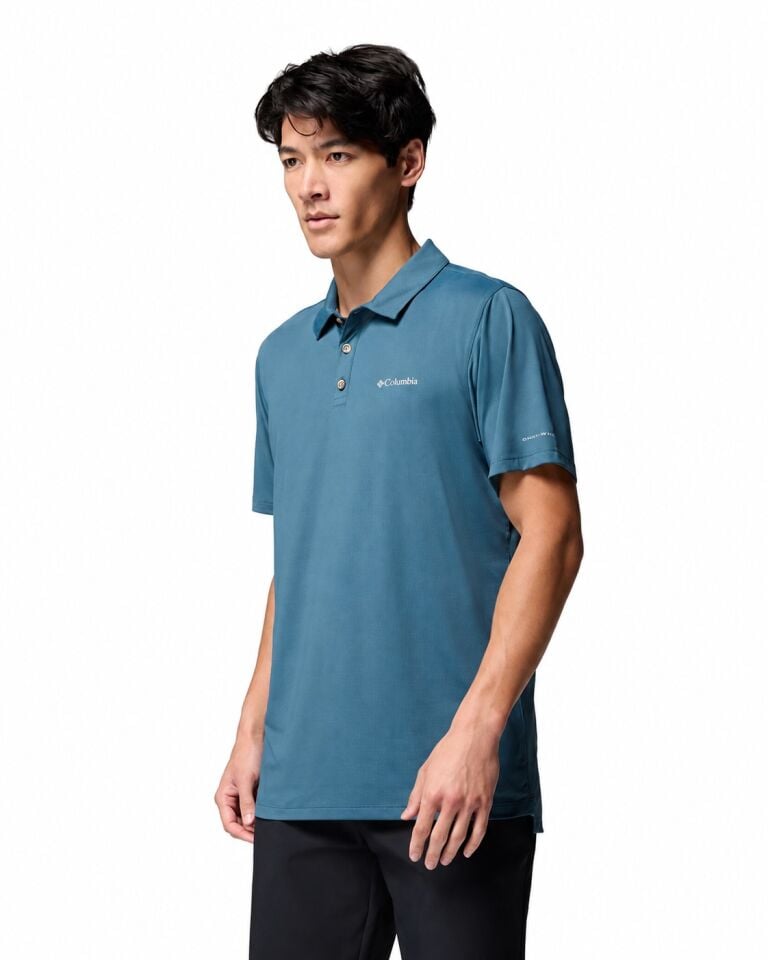 Columbia Tech Trail Utility Polo Yaka T-shirt Petrol