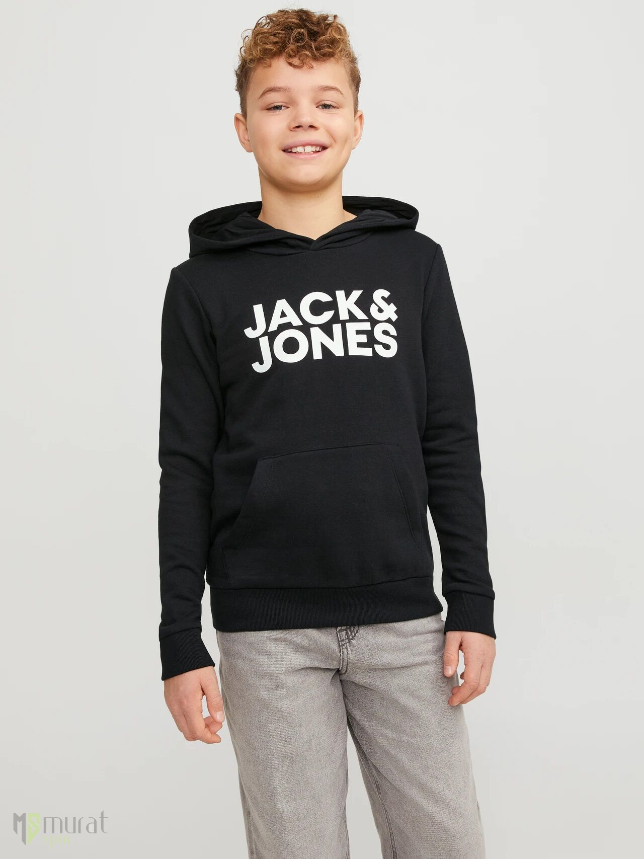 Jack & Jones Jjecorp Siyah Kapüşonlu Sweat Jnr