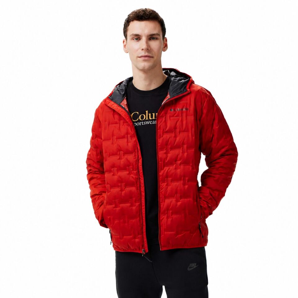 Columbia Delta Ridge II Down Hooded Mont Kırmızı