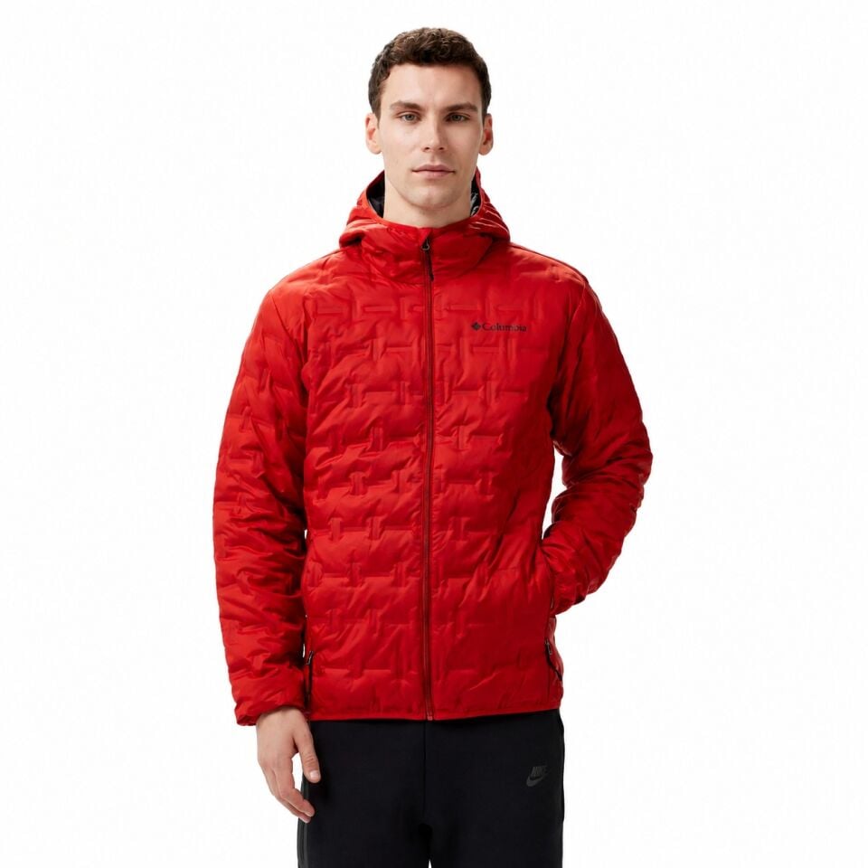 Columbia Delta Ridge II Down Hooded Mont Kırmızı