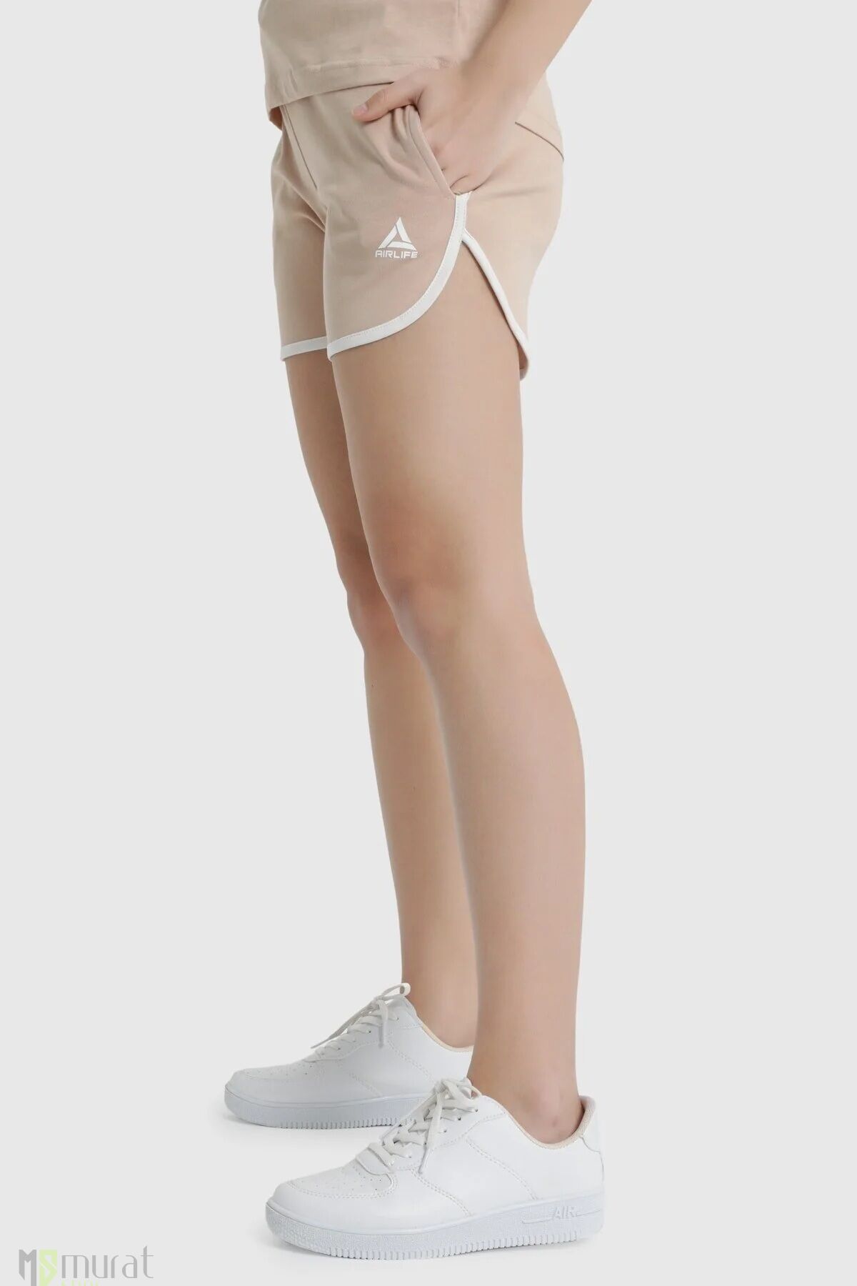 Airlife Kadın Pamuklu Sporcu Bej Şort 17034